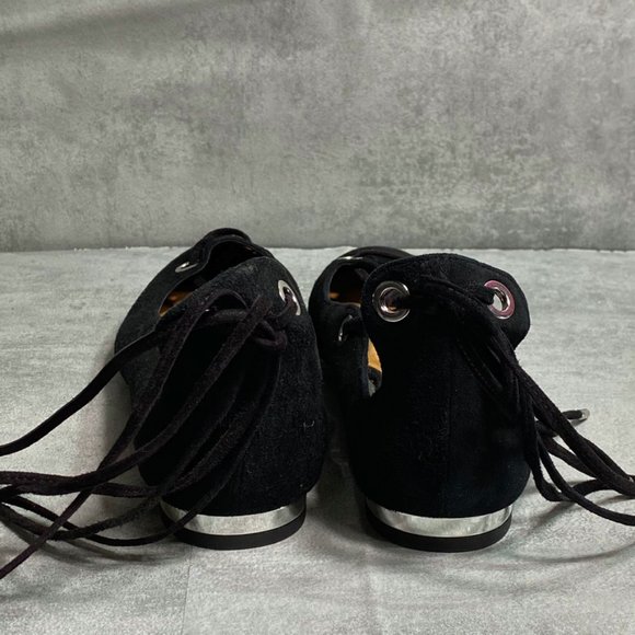 Halogen Black Suede Nella Ghillie Strap Almond Toe - Picture 3 of 5